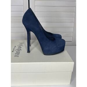 Yves Saint Laurent Deep Blue Platform Heels